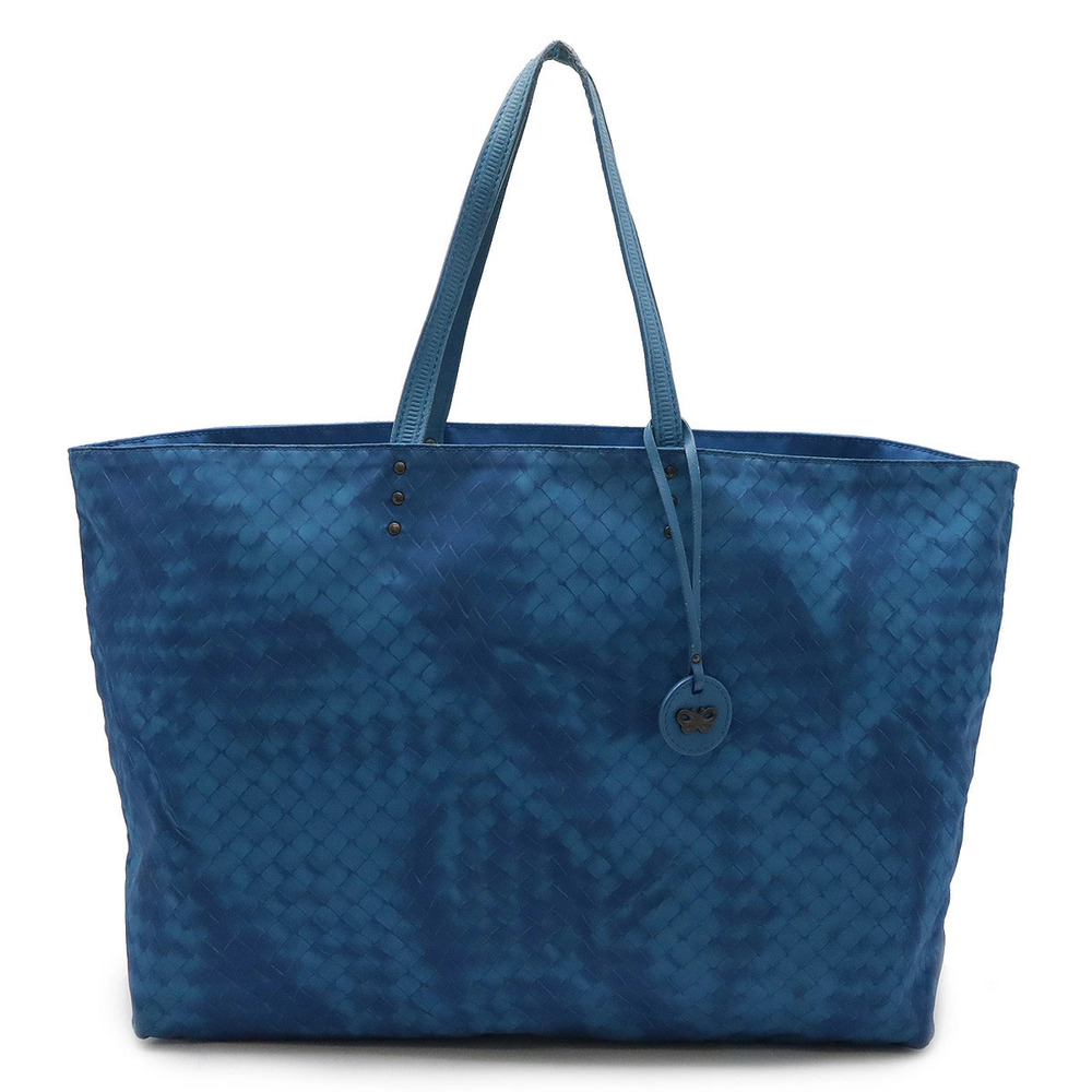 BOTTEGA VENETA Intreccio Illusion Tote Bag Shoulder Leather Blue Charm